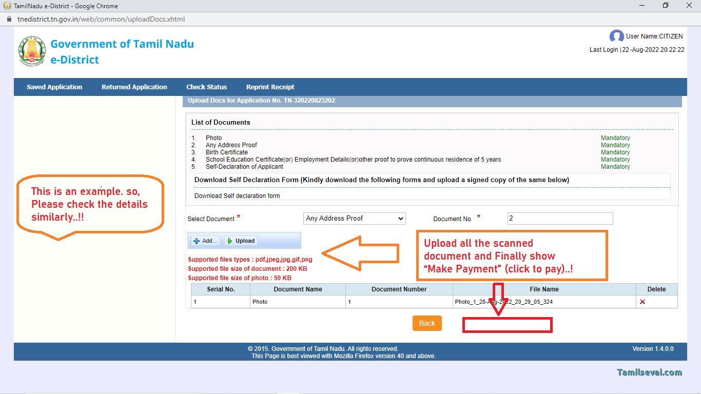 tnega nativity certificate download in tamilnadu