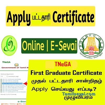 முதல் பட்டதாரி சான்றிதழ் ஆன்லைனில் எவ்வாறு விண்ணப்பிப்பது? | How to Apply First Graduate Certificate online in Tamilnadu?