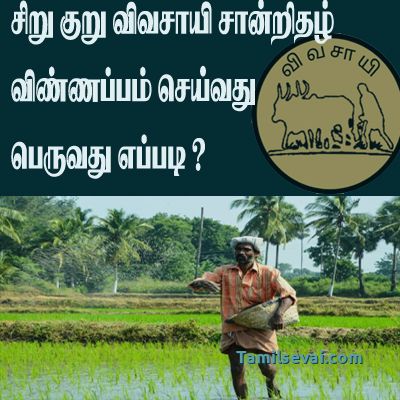 சிறு குறு விவசாயி சான்றிதழ் விண்ணப்பம் செய்வது எப்படி ? | Small Marginal Farmer Certificate Apply Online?